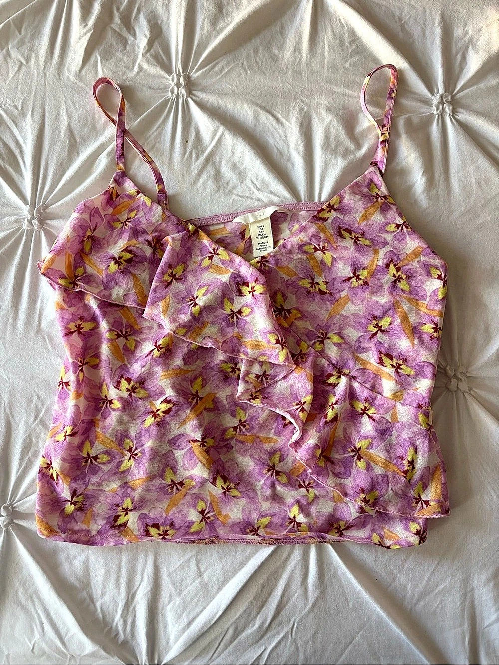 H&M Floral Camisole in Purple & Pink